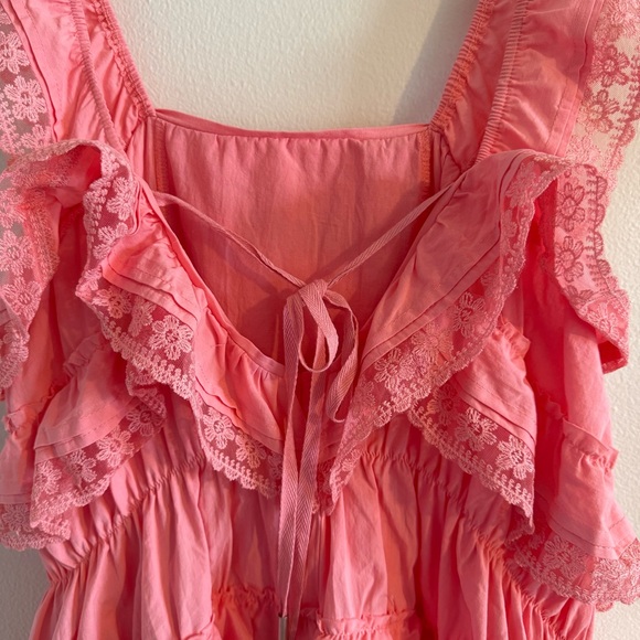 Pink Ruffled Dress Romper - Picture 5 of 9